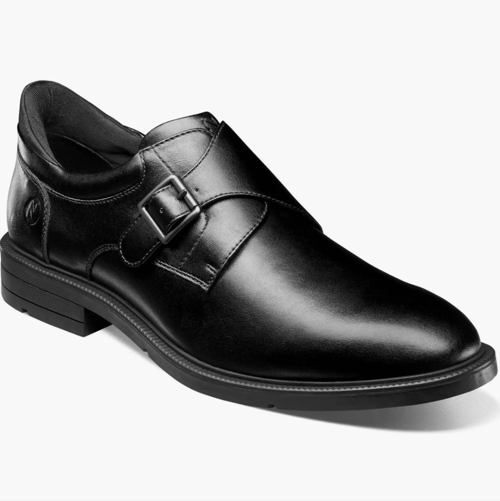 Nunn Bush Black Leather Monk Strap Oxfords Dress Shoes Mens Size-15WIDE
